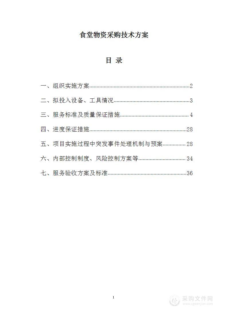 食堂物资采购技术方案